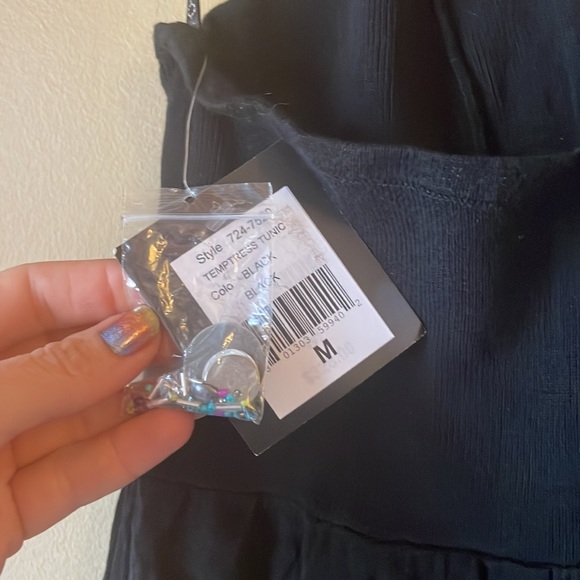 NANETTE LEPORE temptress tunic beaded SzM halter Tback NWT - Picture 4 of 9